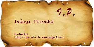 Iványi Piroska névjegykártya