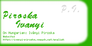 piroska ivanyi business card