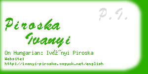 piroska ivanyi business card